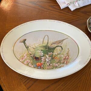 Floral Watering Can Oval Platter